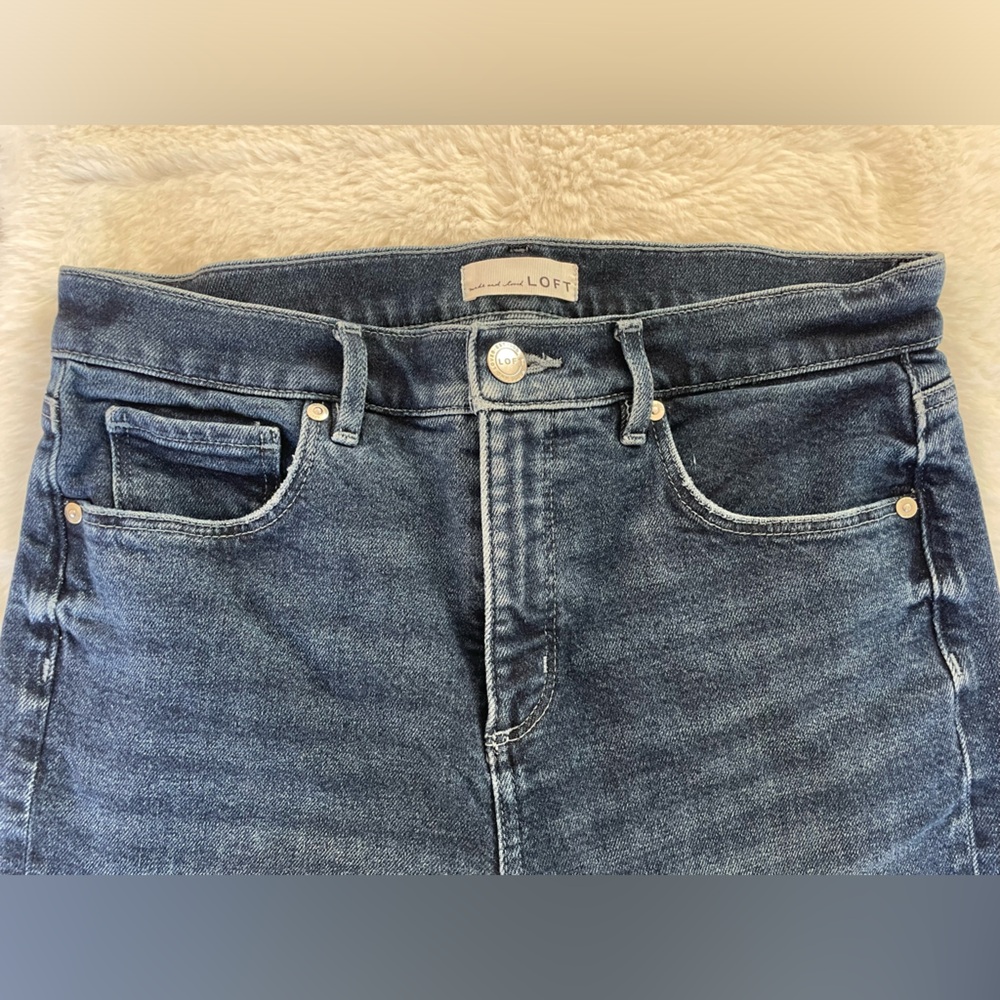 LOFT High Rise Dark Blue Jeans